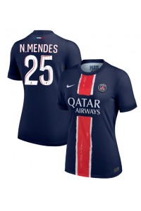 Paris Saint-Germain Nuno Mendes #25 Fotballdrakt Hjemme Klær Dame 2024-25 Korte ermer